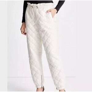 FUTURE COLLECTIVE Women's Quilted High-Rise Cinch Waist Jogger Pants Small